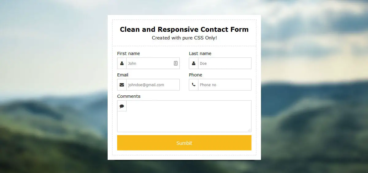 How To Create A Simple Responsive Form With Html5 FrontEnd Resource