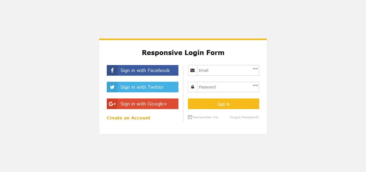 responsive login form template free dwonload