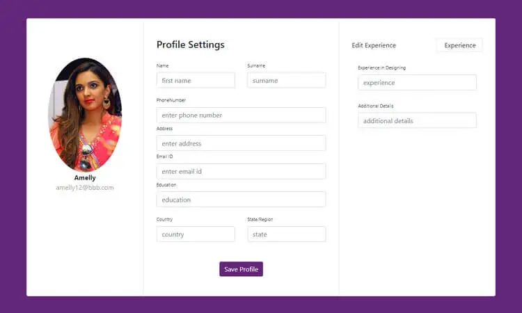 Bootstrap-4-edit-users-profile-form