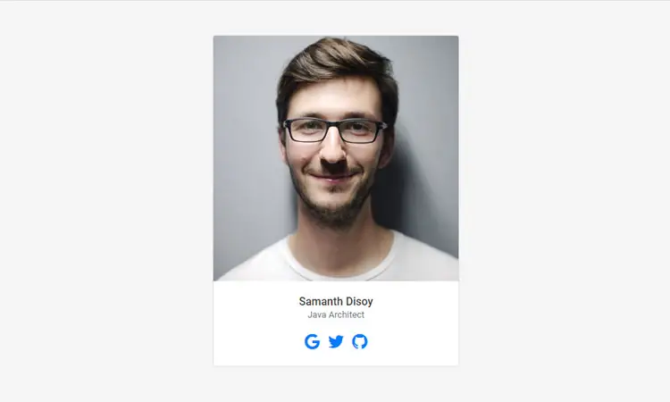 Bootstrap 4 simple user profile with hover effect and icons