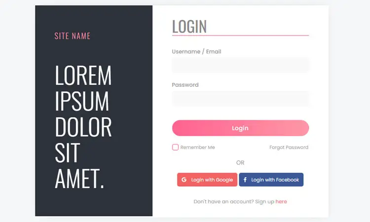 Bootstrap Login Form Style 48