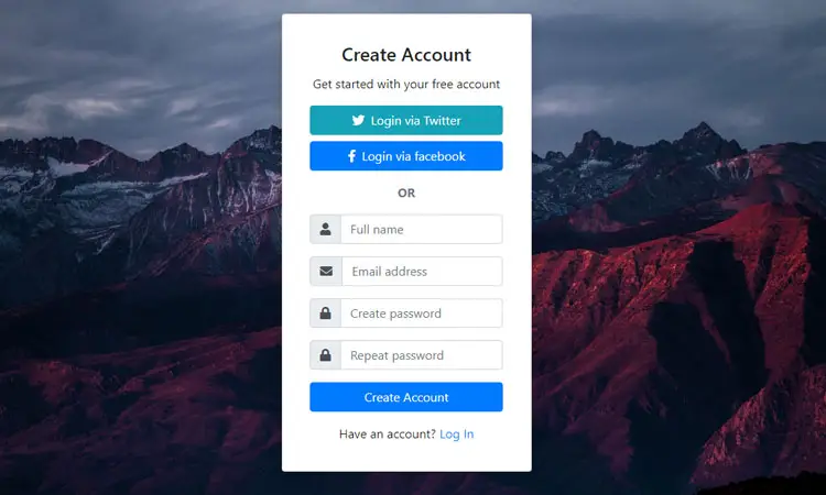 Bootstrap snippet login