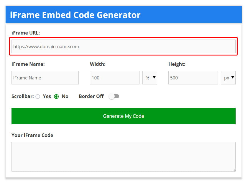 iframe generator